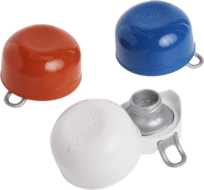 Compac Industries COMPAC HOME Quiktop Can Cap - Pack of 3, Red/White/Blue, Keep Carbonated Drinks Fresh & Fizzy - Image 1